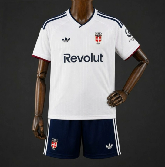 26/27 Kids  Como 1907 Away White Jersey