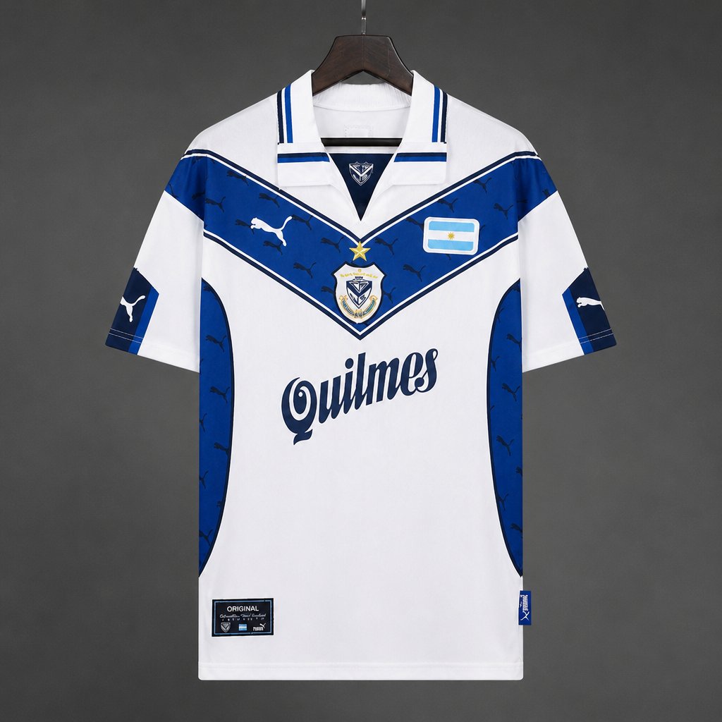 Retro 98/99 Velez Sarsfield Home White  Blue Jersey