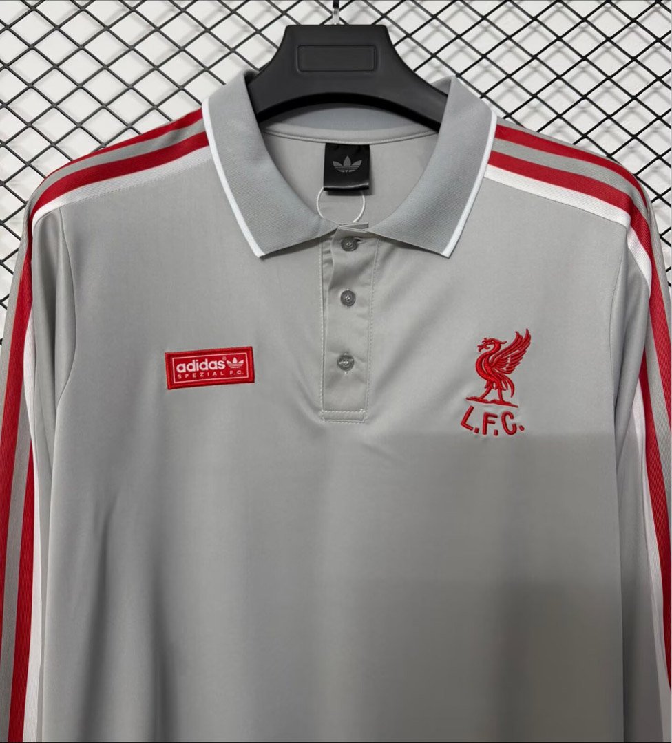 26/27 Liverpool SPZL FC Long Sleeve Grey Polo Jersey