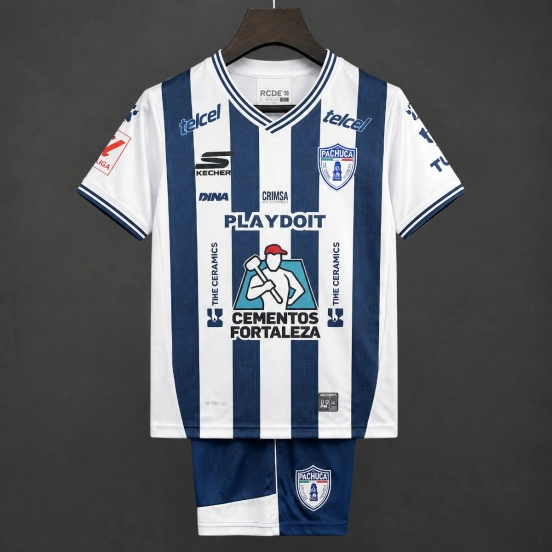 26/27 Kids Pachuca Home White Blue Jersey Kit