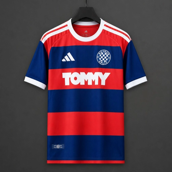 26/27 Hajduk Split Red and Blue Striped Jersey